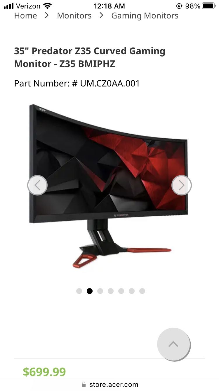 Predator Gaming Monitor