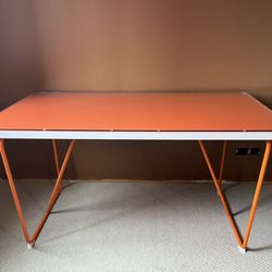 Ikea Table/Desk Rydebäck, Backaryd Orange w/removable glass top - Used/Great