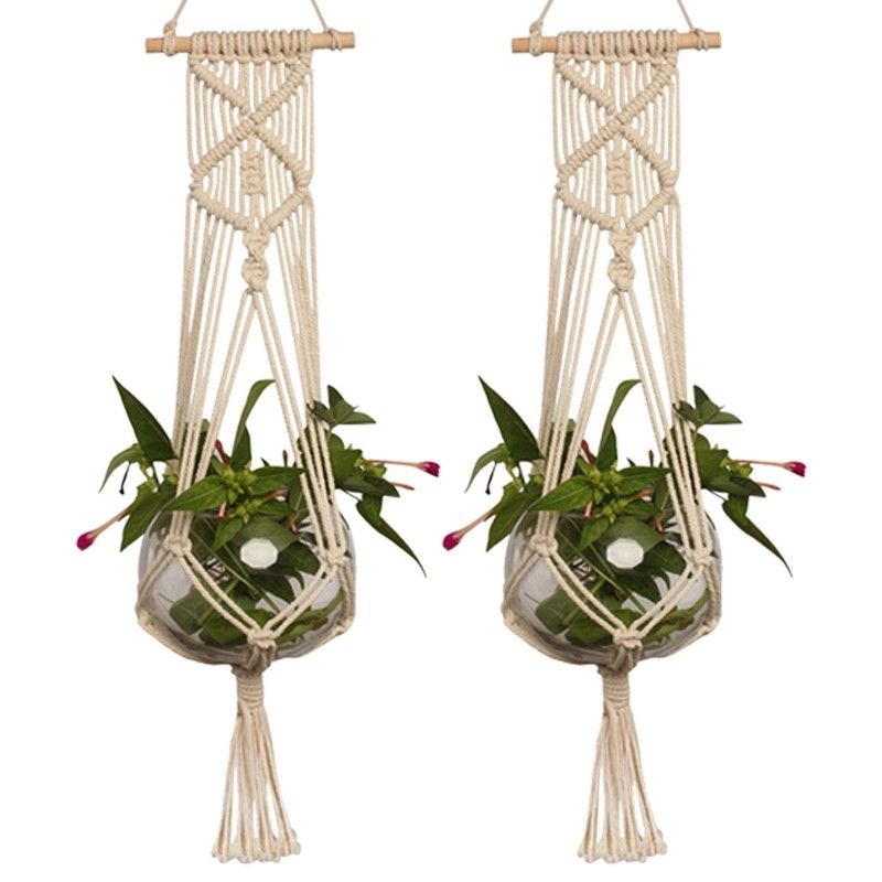 2 Macrame Plant Hangers