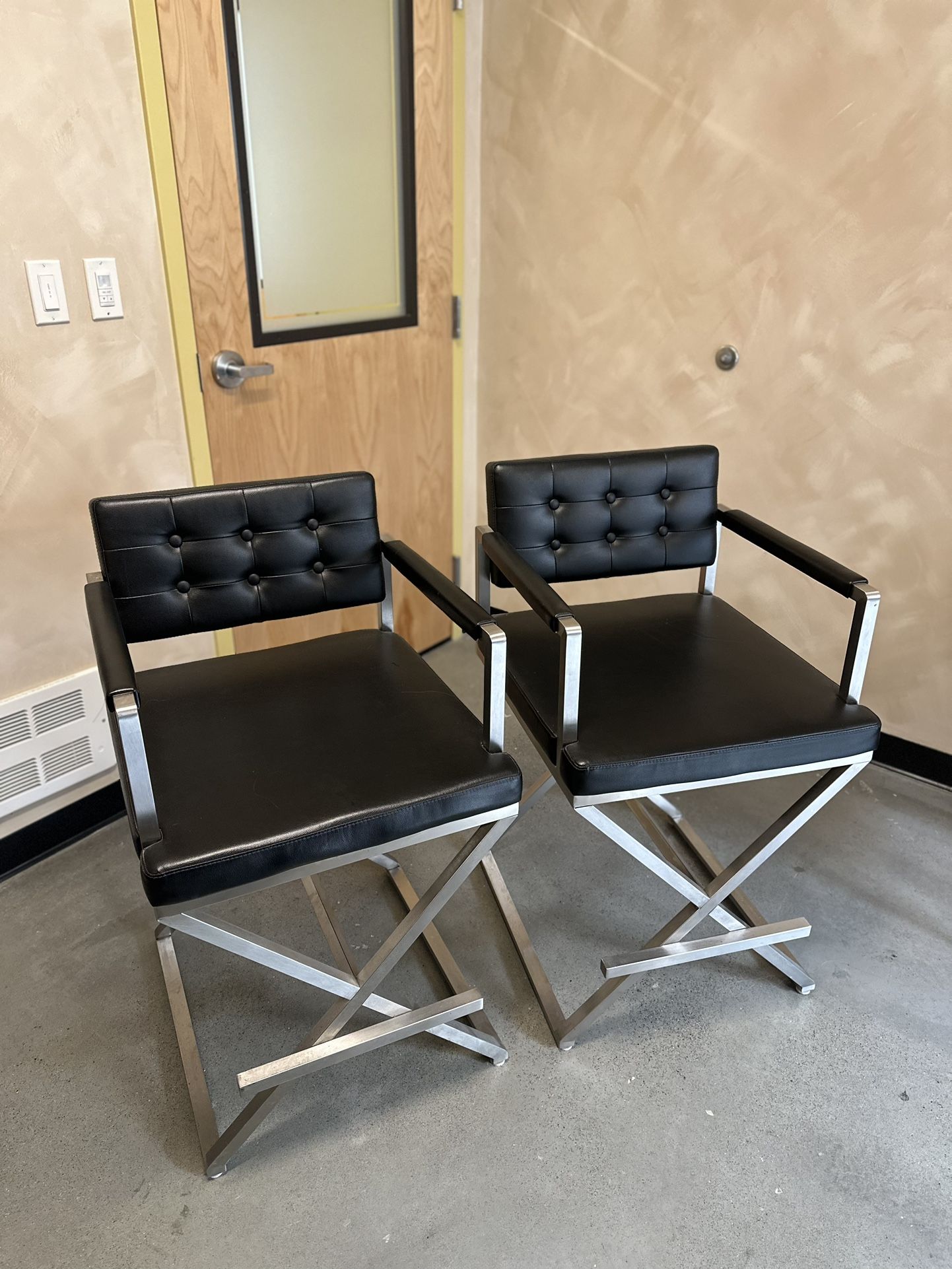 Leather Directors Makeup Chair X2