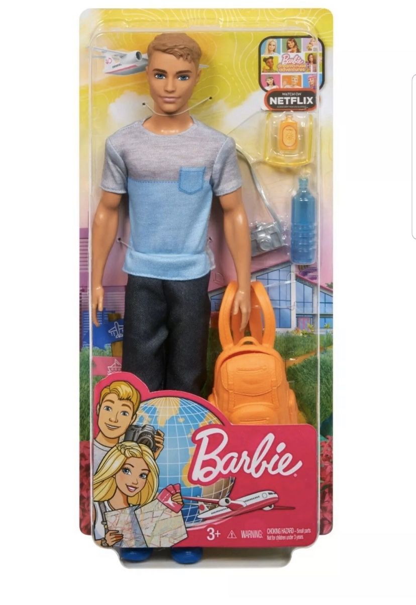 Barbie Ken Travel Doll with 5 Tourist-Themed Accessories