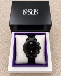 Movado Bold Black Watch with Box