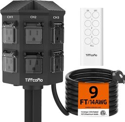 Outdoor Remote Control Power Strip 9 Feet