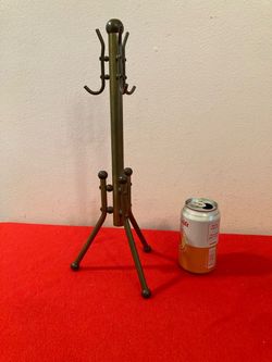 16”H Vintage Miniature Brass Coat Rack |A/K/A Salesman Sample / Dollhouse Hall Tree