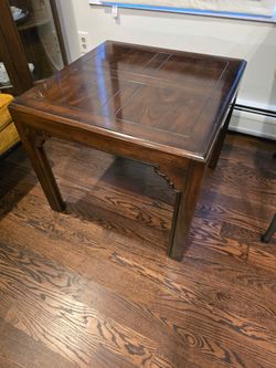 Vintage Henredon Wood Side Table - Chinoiserie Style