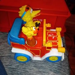 Vintage Sesame Street Big Bird Little Bird Jalopy Car, Illco Toys 