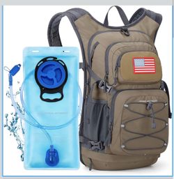 Hydration Hiking Backpack lightweight with 2L/3L Water Bladder BPA-free, High Flow Bite, Insulated Compartment, Reflective Strip, Utility Pockets, Per