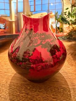 FLAMBE WOODCUT #1605 by Royal Doulton Vase 4.5” tall Made In England