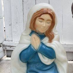 Rare Cute Vintage Christmas Nativity Blow Molds Mary ONLY Set Light Up Decoration