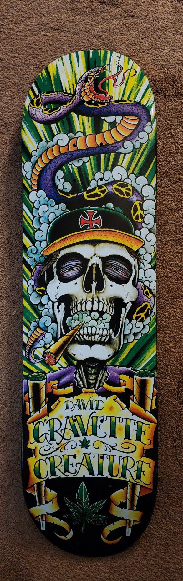 DAVID GRAVETTE HIPPIE CREATURE SKATEBOARD