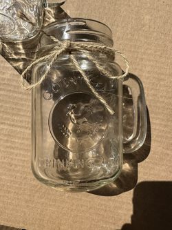 Mason Jar Cups And Jug Decante