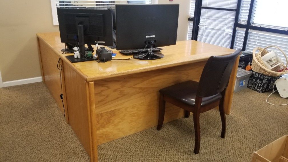 Office desk solid wood l-shape