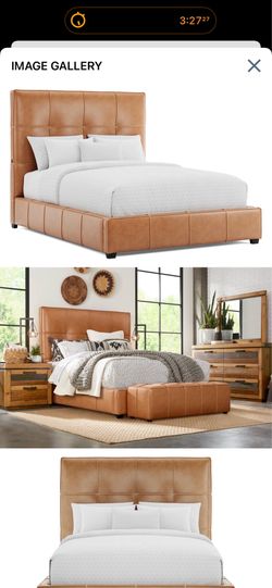 Leather bed frame