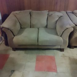 Beige Couch and Love Seat 