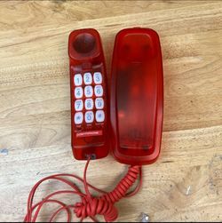Vintage CONAIR Telephone Red Translucent Push Button Dial with Wire and Filter
