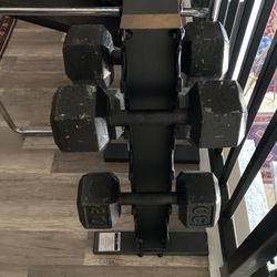 25 And 30 Lbs Dumbbell Bars With Rack. 