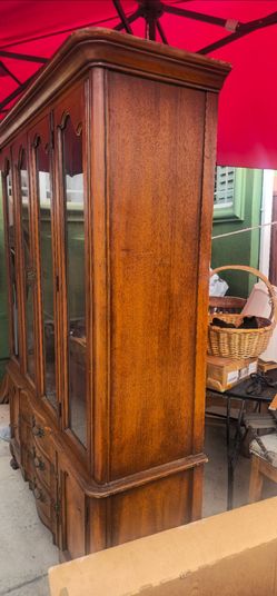 Wood glass cabinet