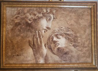 W. Harris Neo-Classical Renaissance Acrylic Painting