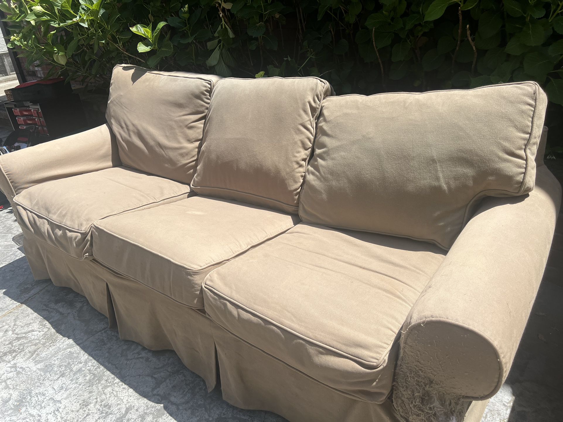 Free sofa Slipcover sleeper and Love Seat must Pick Up Today 