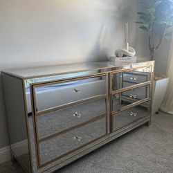 Mirrored Dresser + 2 Nightstands $1500
