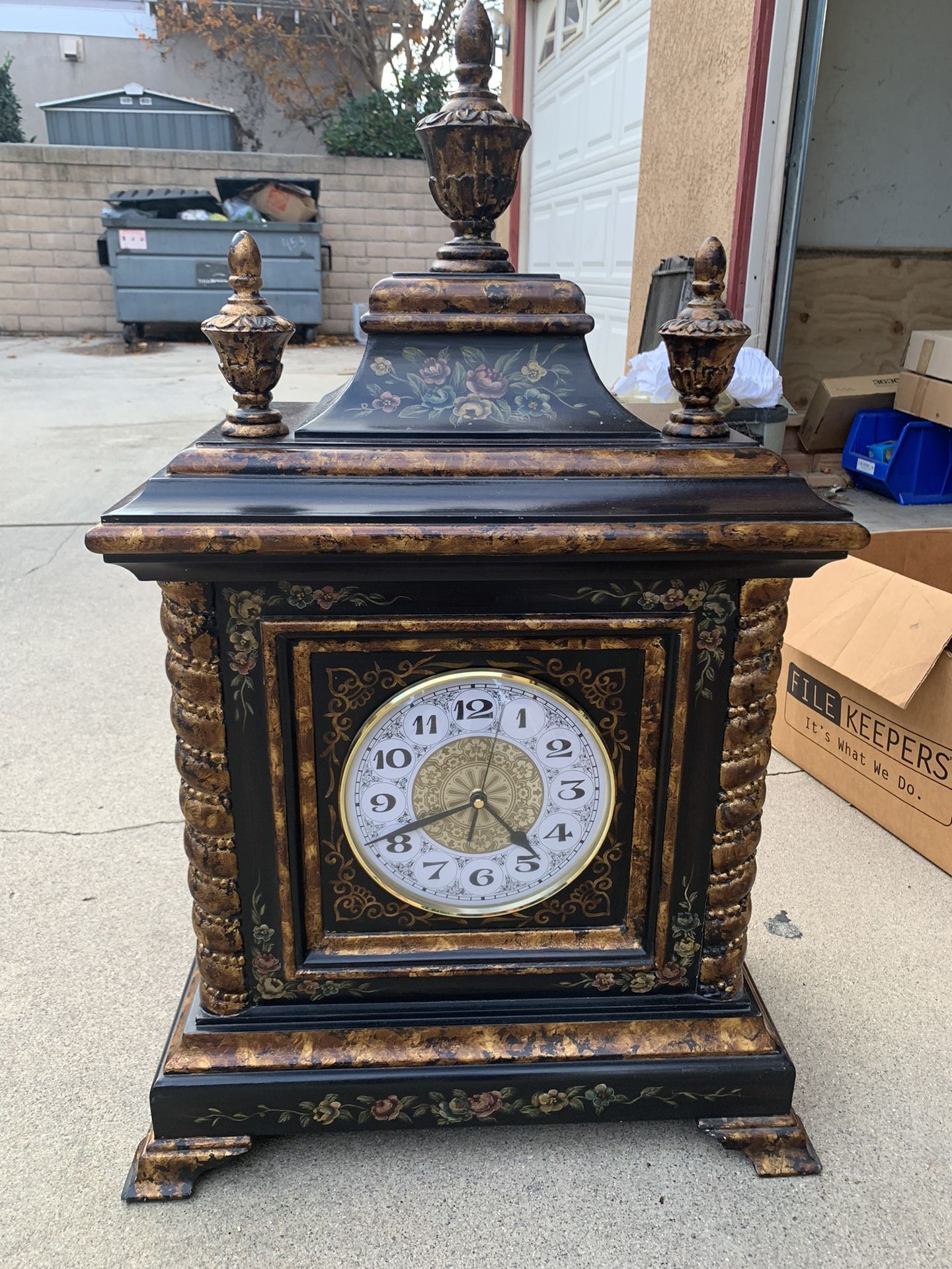 Antique Hand Painted Clock