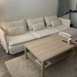 IKEA Soderhamn, Sectional 4 Seat With Chaise, Light Beige , Detailed Measurements Listed On One Of the Images.