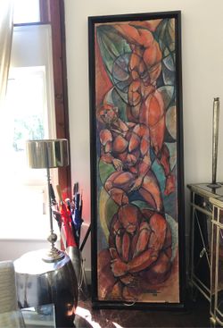 Coming out pastel and crayon painting.