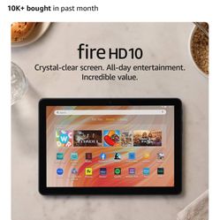 Like New Amazon Fire HD 10 tablet (newest model) built for relaxation, 10.1" vibrant Full HD screen, octa-core processor, 3 GB RAM, 32 GB, Black