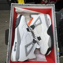 2025 White Cement 4s Size 5y & 10.5 