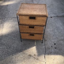 Wicker 3-Drawer Storage Unit