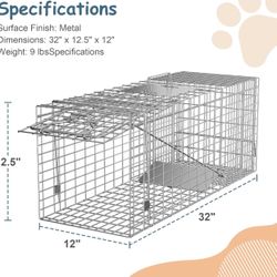 ZENY Live Animal Cage Trap 32" X 12.5" X 12" 