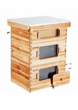 Bee Hive 30-Frame Bee Hives Starter Kit Beeswax Coated Fir Wood 2-Deep Plus 1-Medium Bee Boxes
