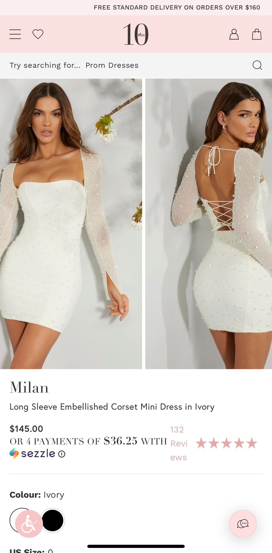 WHITE EMBELLISHED MINI DRESS