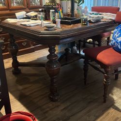 VINTAGE JACOBIAN DINING ROOM TABLE With 3 Chairs MUST GO ASAP