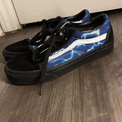 Lightning Black And Blue Vans