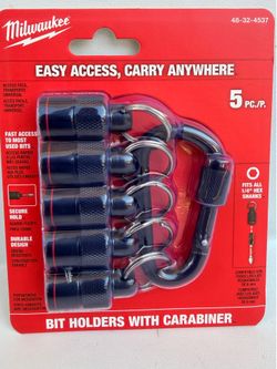 Milwaukee 5pcs BIT HOLDERS WITH CARABINER
