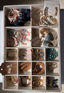 Earring Collection + Jewelry Organizer Case - $150 OBO