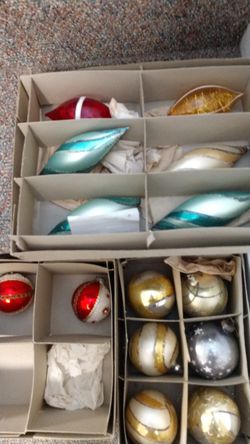 Vintage Christmas glass ornaments..