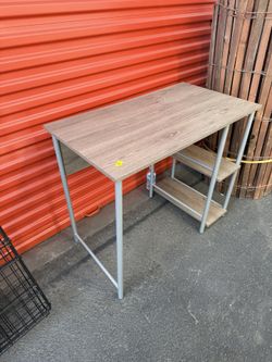 Mainstays Basic Metal Student Computer Desk, Rustic Oak
