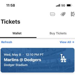 5/8 Game - 3 Dodger Tickets 