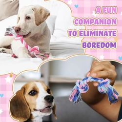 "TwistedTails Premium Dog Rope Set -4-Pack Interactive Dental Chew Toys with Double-Knot Design"