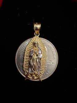 10K Virgin Mary pendant