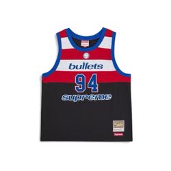 Supreme Mitchell & Ness Washington Bullets Basketball Jersey (Black) SS26 – Sizes XL, XXL
