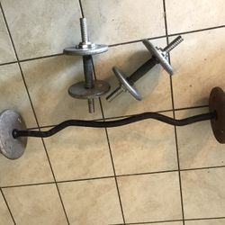 Weight Lifting Curl Bar Set