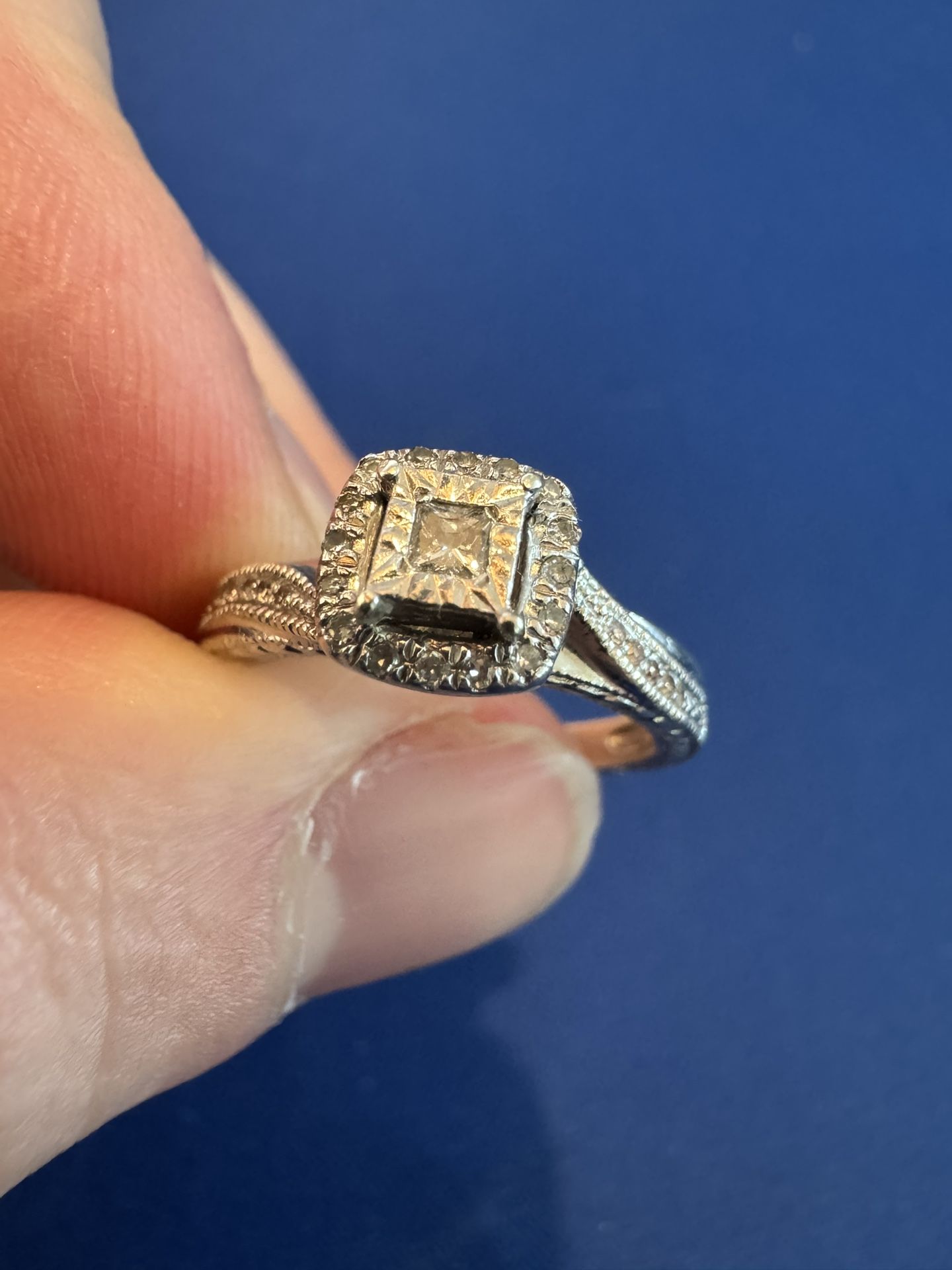 Engagement Ring, Diamond/Silver