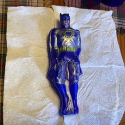 Vintage DC Comics Batman KO Blow Mold 8” action figure  It is missing bottom part and there is paint loss over the past 50 years. Great addition to an