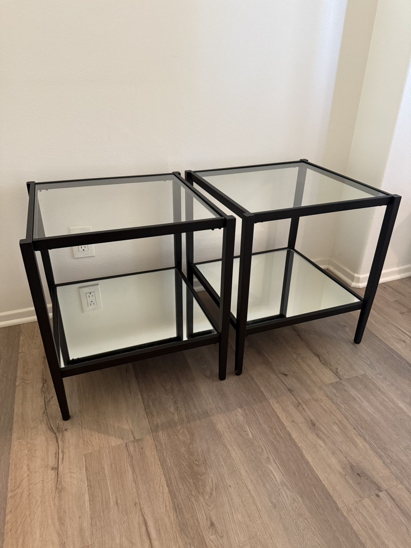 Two Glass Side Tables
