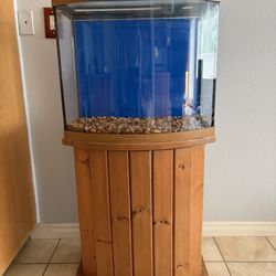 30 Gallon Curved Glass Fish Tank With Stand 