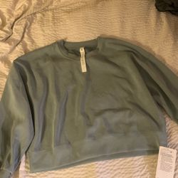 LuluLemon perfectly oversized, crop crew, soft stream