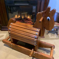 WOODEN ROCKING HORSE (vintage)